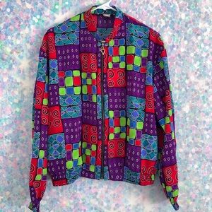 Vintage 90s Multicolored Bomber Jacket